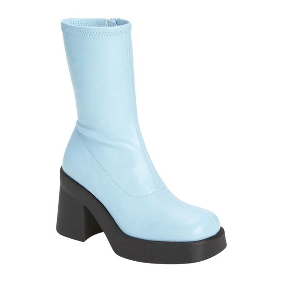 Steve Madden Klayton Light Blue Faux Leather Platform Boots 9 - Picture 10 of 10